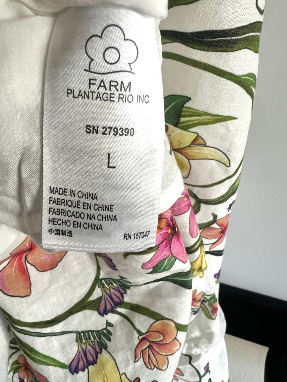 FARM Rio White Floral Printed Linen Blend Cutout Maxi Dress Size Large NWT - Picture 5 of 12